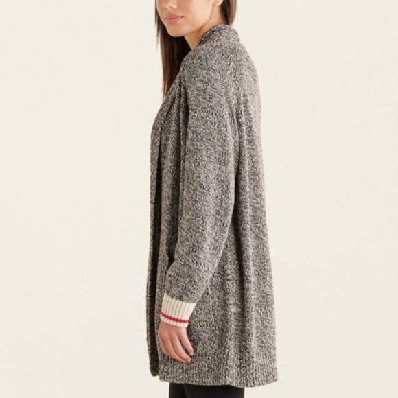 ROOTS Cabin Shawl Cotton Open Cardigan Sweater Knit Pockets Slits Lightweight M - Picture 15 of 15